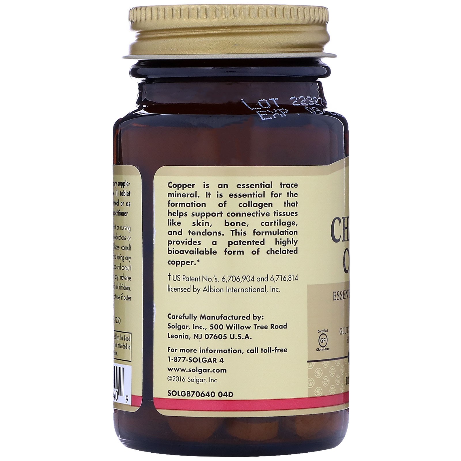 Chelated Copper, 100 Tablets (2.5 mg per Tablet)