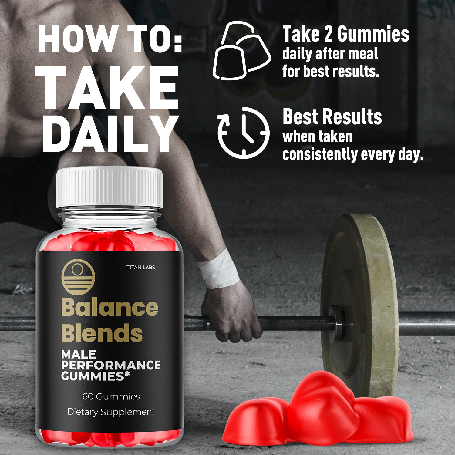 (1 Pack) Balance Blends Advanced Male Support Supplement BalanceBlends 60 Gummys