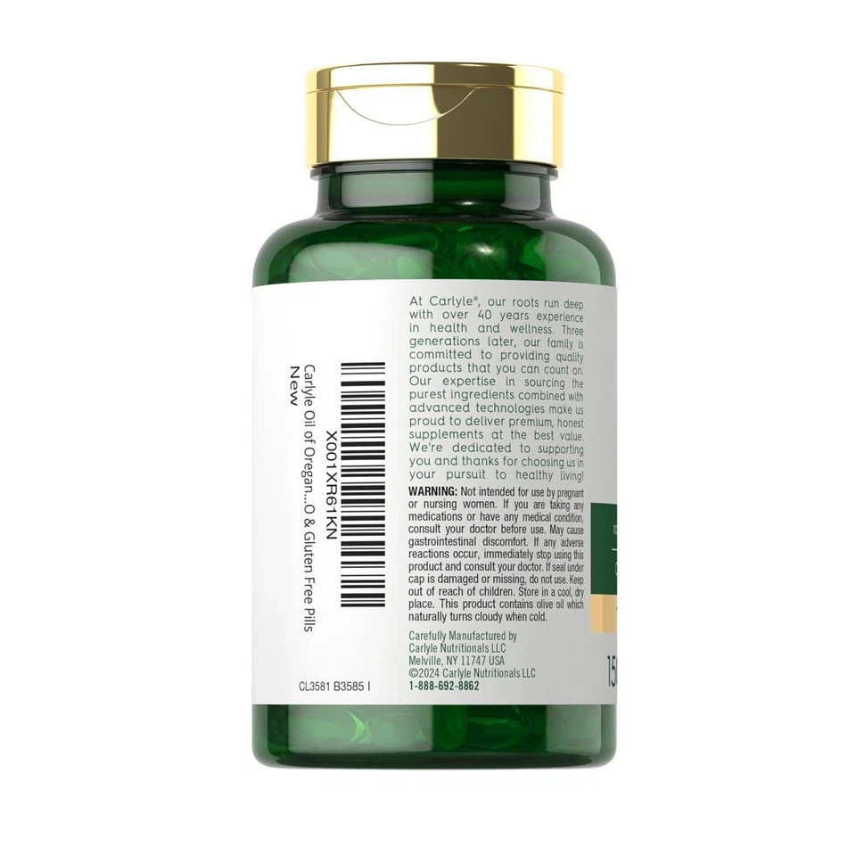 Genuine Oil of Oregano Carlyle Softgels Better Than Micro Ingredients Certified.