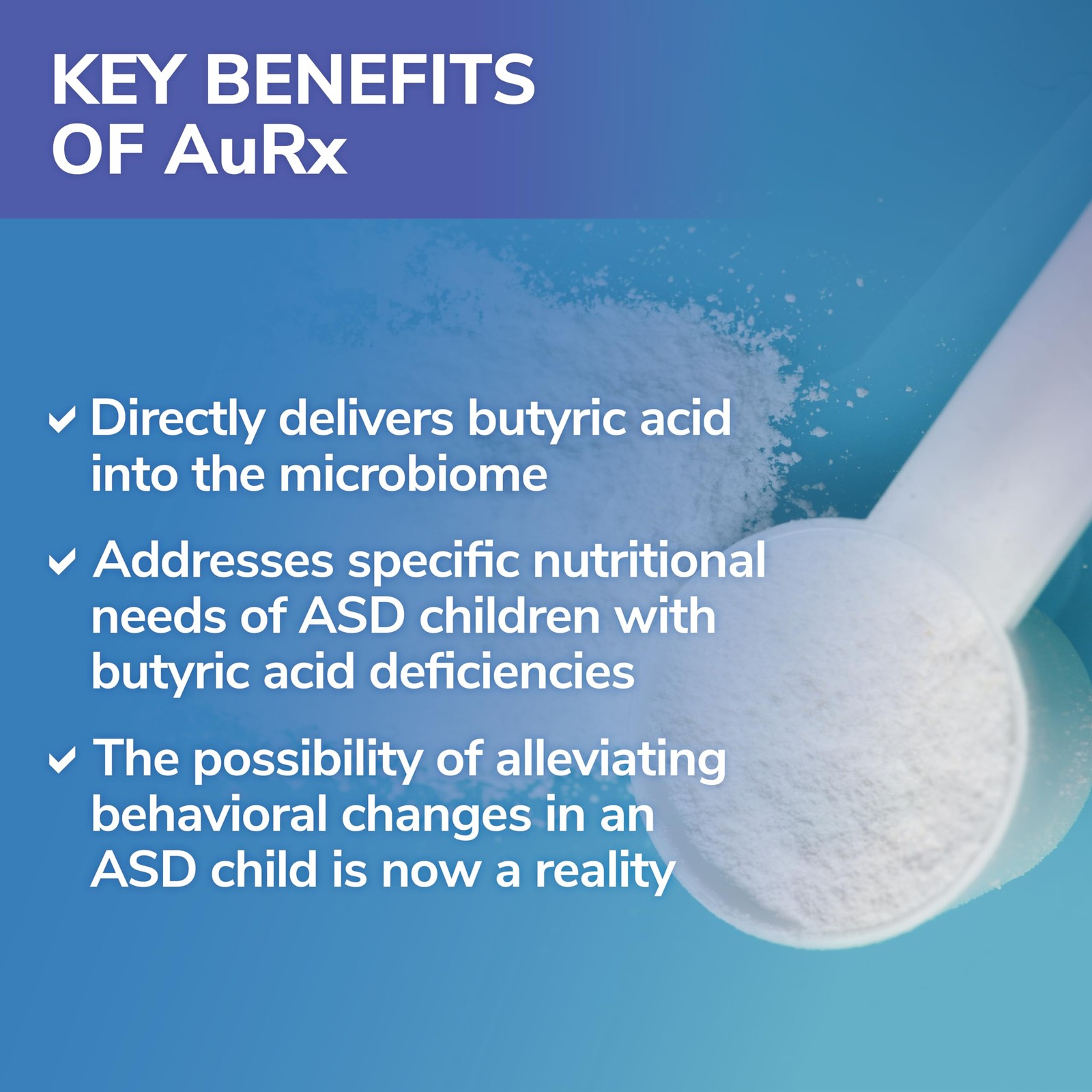 AuRx Autism Spectrum Medical Food Powder to Support Gut Health, Stabilized Bu…