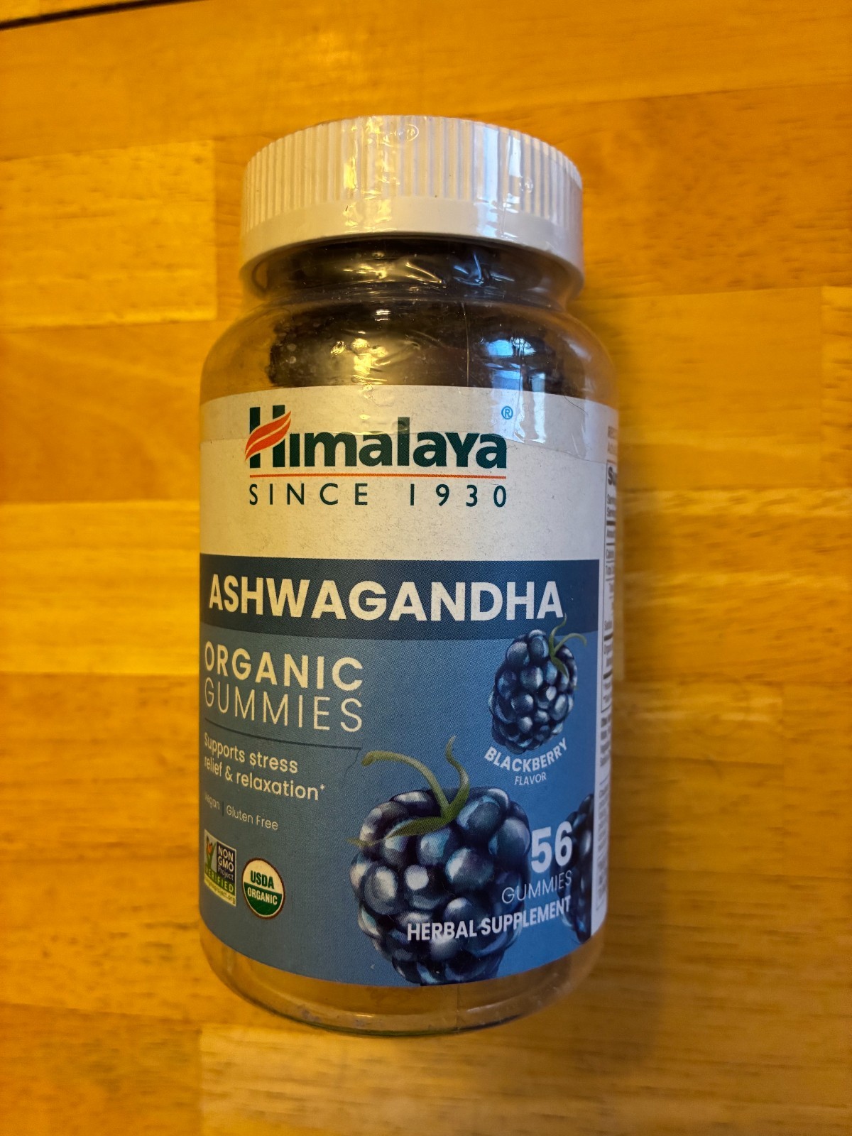 Himalaya Herbals USDA Organic Ashwagandha Gummies Blackberry Flavor 56 ct 300mg