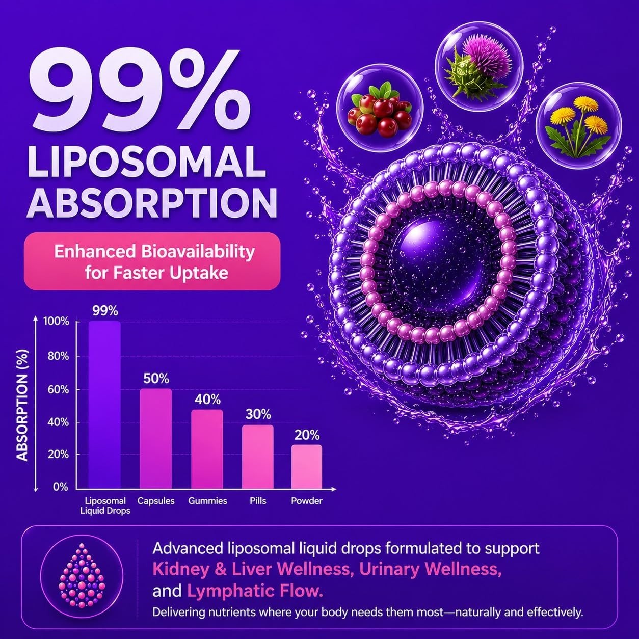 35-in-1 Detox Drops for Kidney & Liver Cleanse – Vegan Lymphatic Support, 4 FL O