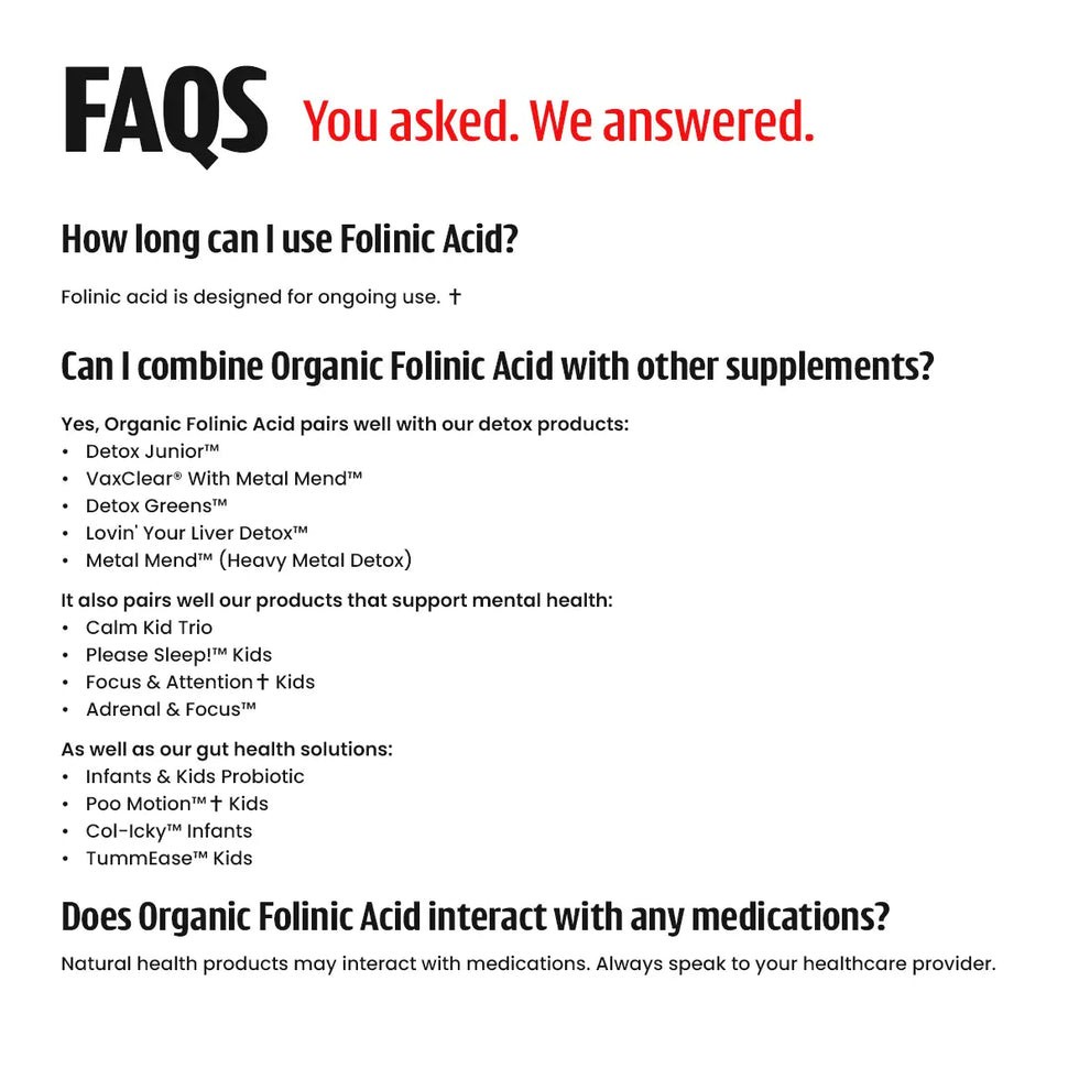 Dr GreenLife USDA Organic Folinic Acid – MTHFR-Friendly Folate 1 FL Oz / 30ml