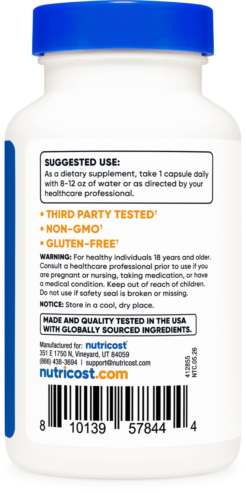 Nutricost Lithium Orotate (20mg) 120 Capsules – Vegan, Gluten-Free, GMO-Free