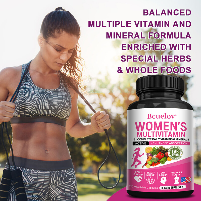 Women’s Multivitamin 120pcs Brain & Heart Health,Boost Energy & Immune