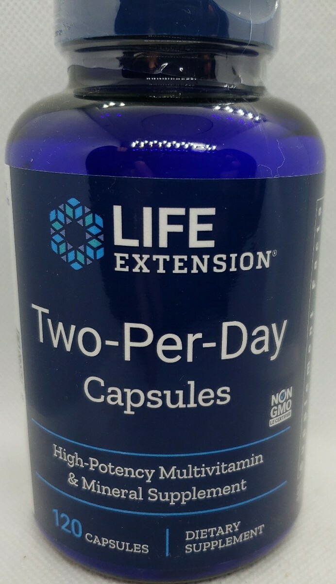 Life Extension Two-Per-Day Capsules High-Potency Multivitamin, 120 capsules