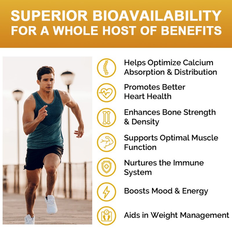 Vitamin D3 K2 Calcium B12 Complex Supports Bone Health & Joint Strength