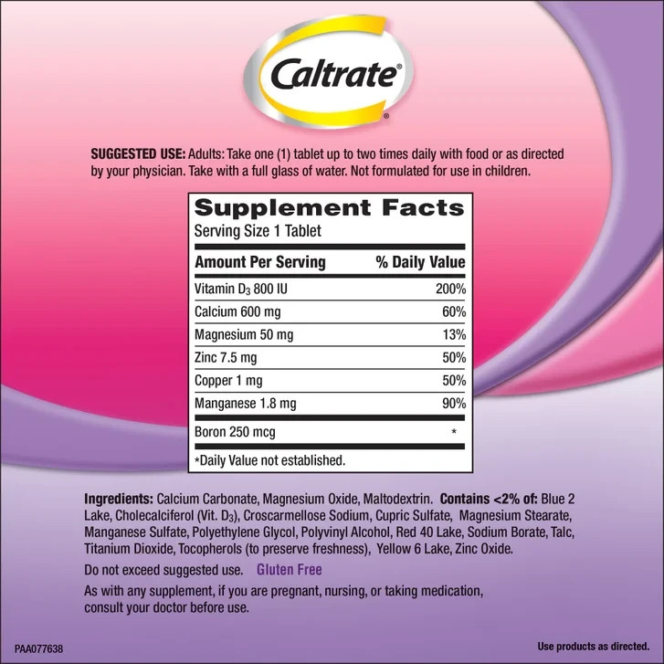 Caltrate 600+D3 Calcium & Vitamin D3 Supplement 320 Ct Tablets EXP 08/2028