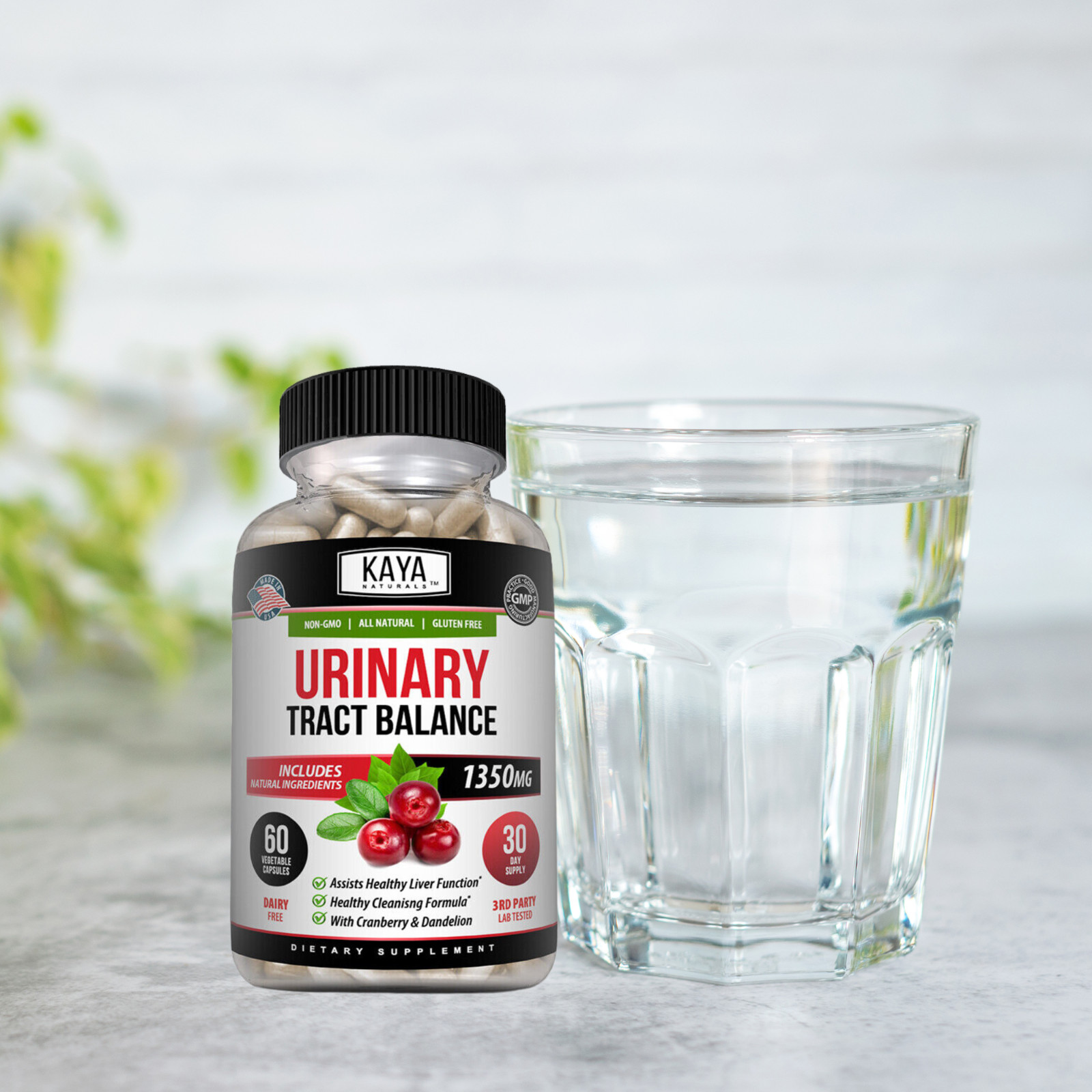 (2 Pack) Urinary Tract Balance 60ct D Mannose w/ Cranberry Hibiscus Dandelion