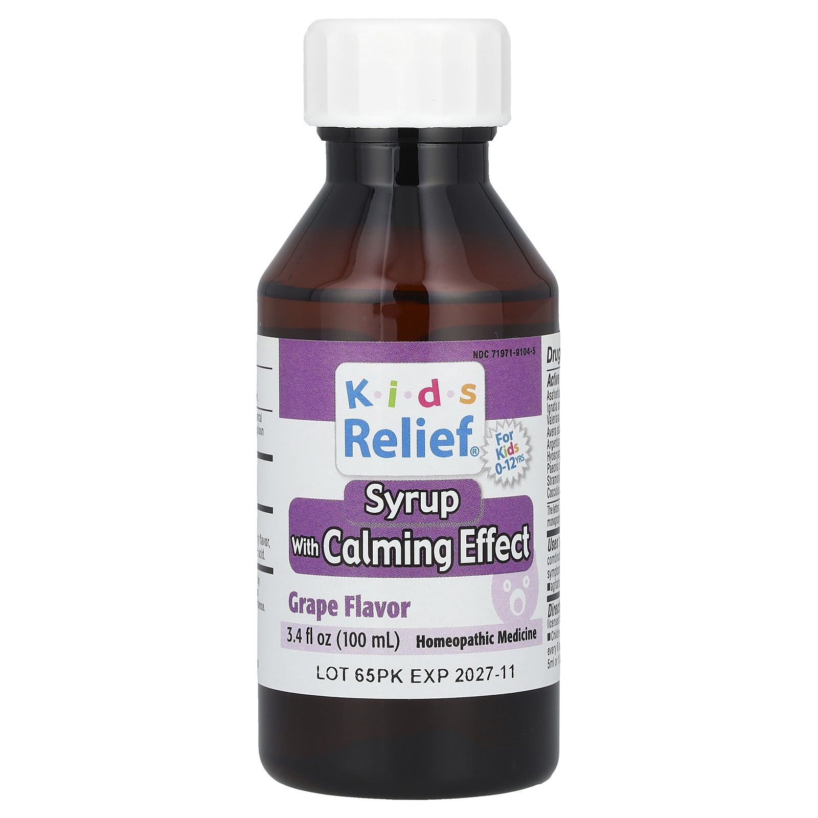 Kids Relief®, Syrup with Calming Effect, 0-12 Years, Grape, 3.4 fl oz (100 ml)