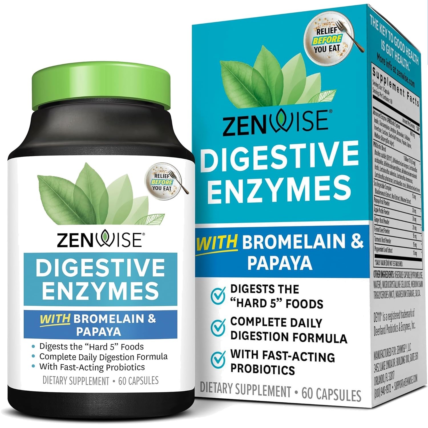 Advanced Digestive Enzymes with Bromelain & Papaya – 60 Vegetarian Capsules