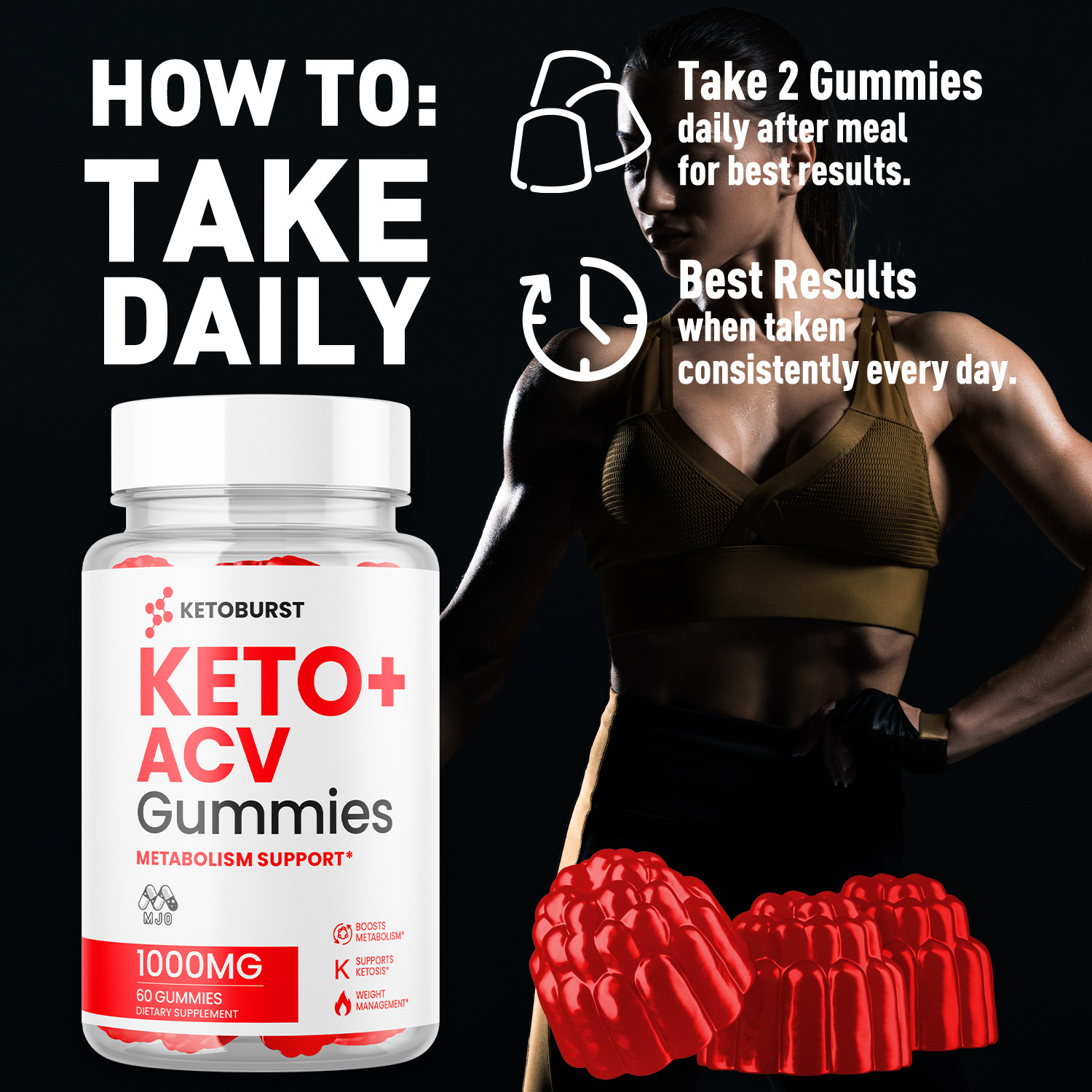 (5 Pack) Keto Burst ACV Keto Gummys Advance Vitamin Max Supplement 300 Gummies