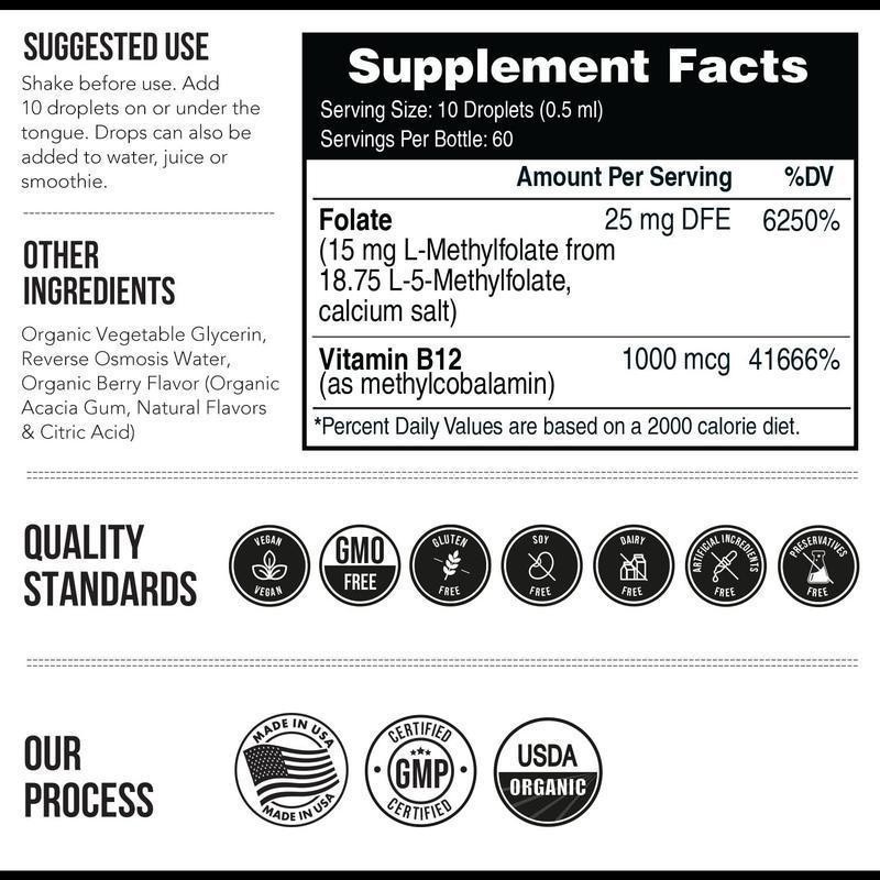 Plus Methyl -B12 Vitamin Drops L-Methylfolate (15 Mg)