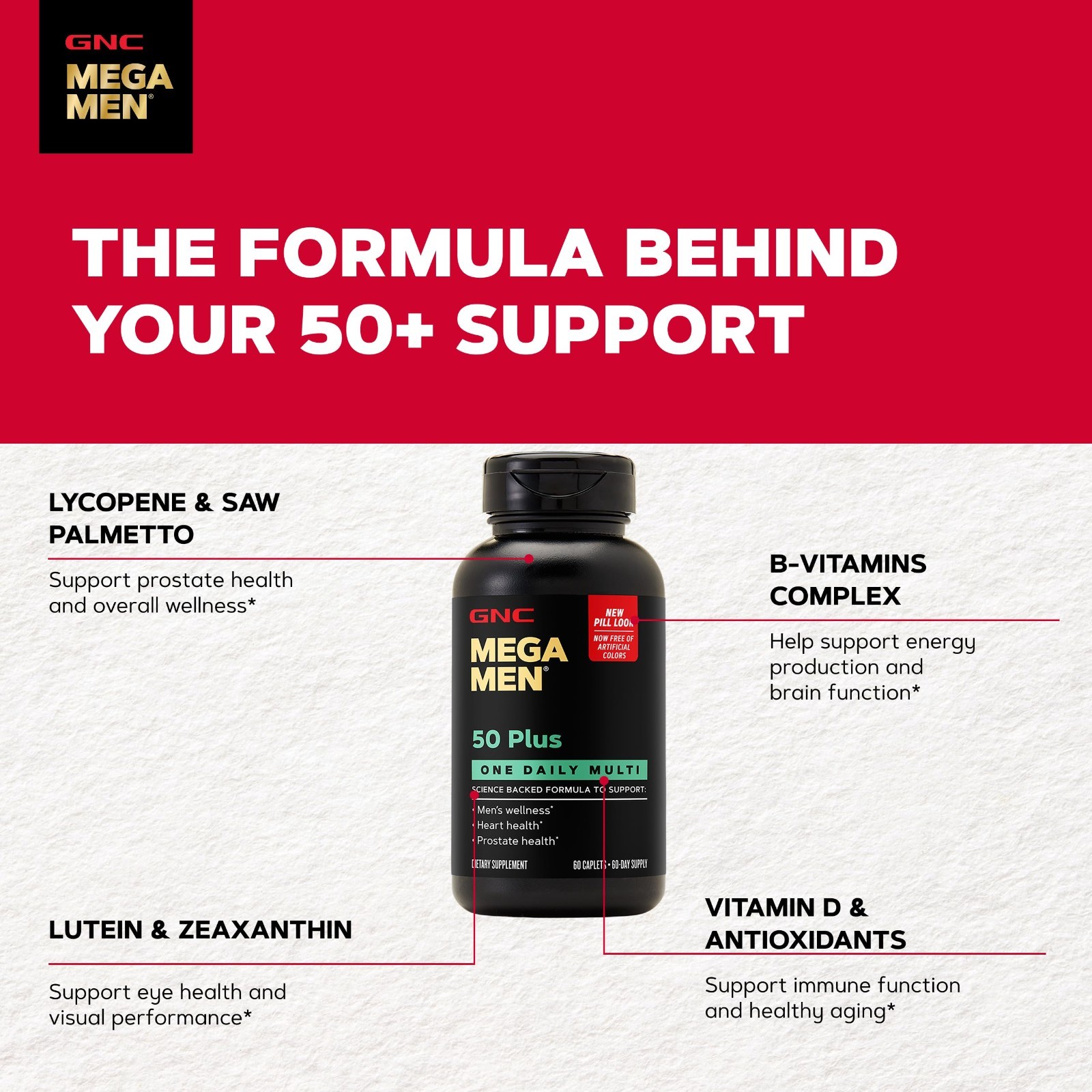 Daily Multivitamin for Men 50+, 60 Count – Essential Nutrients & Immune Support