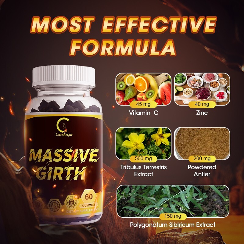GPGP Massive Girth Gummies, Grow Naturally Enlarge Male Enhancing Supplement