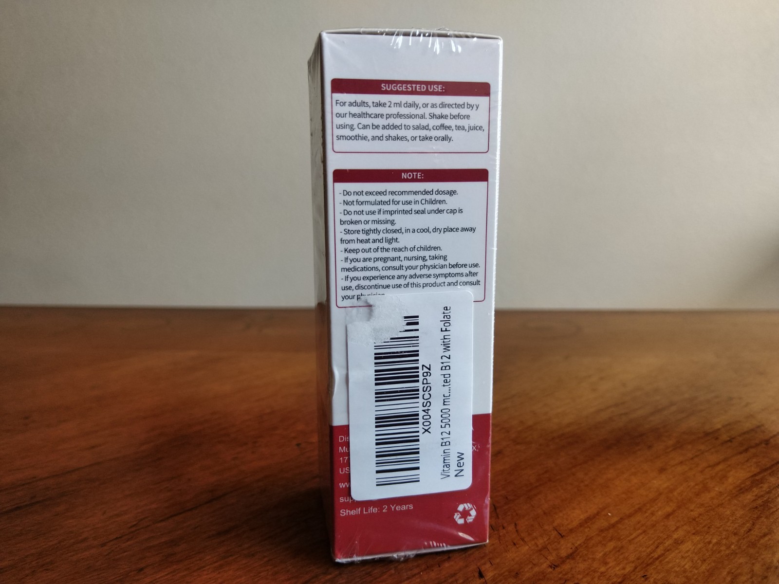 Mulittea Methylated B Complex Liquid Drops 5000 mcg B12 + 1000 mcg Folate 30days