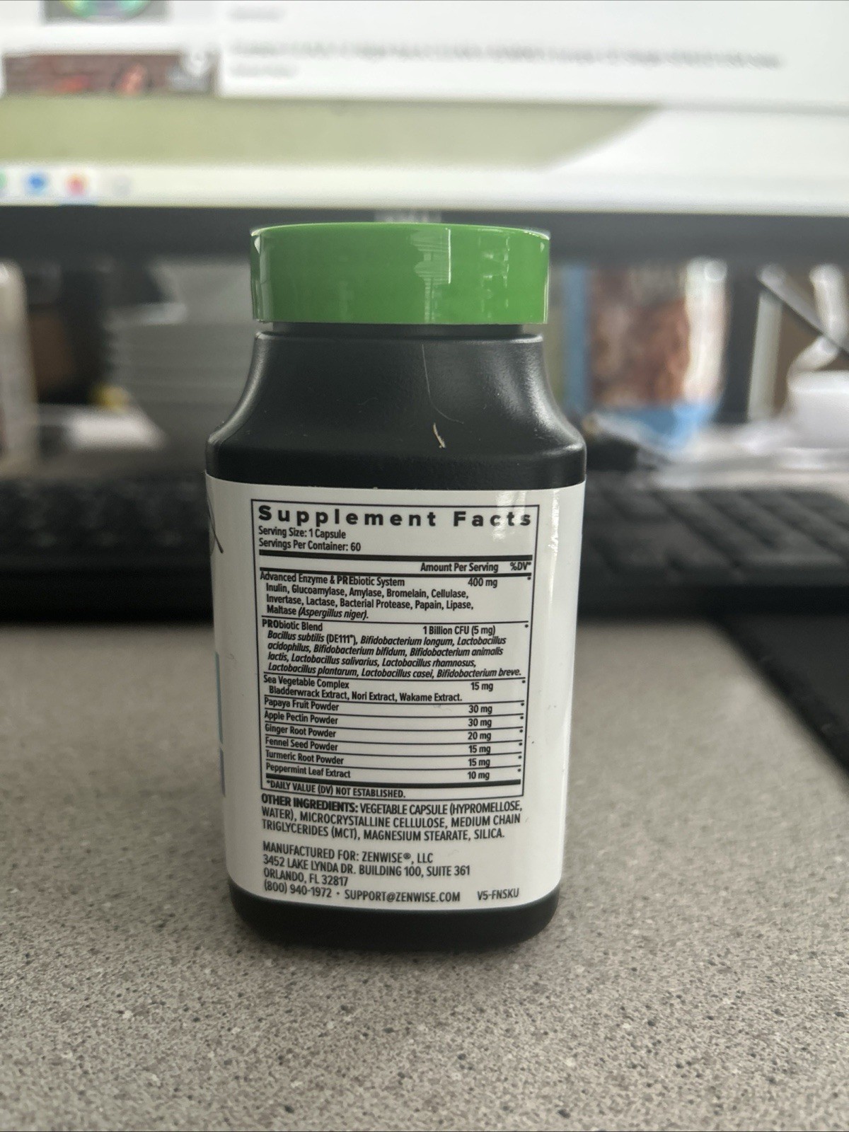 Zenwise Digestive Enzymes & Probiotics for Gut Health – 60 CT exp 10/2026