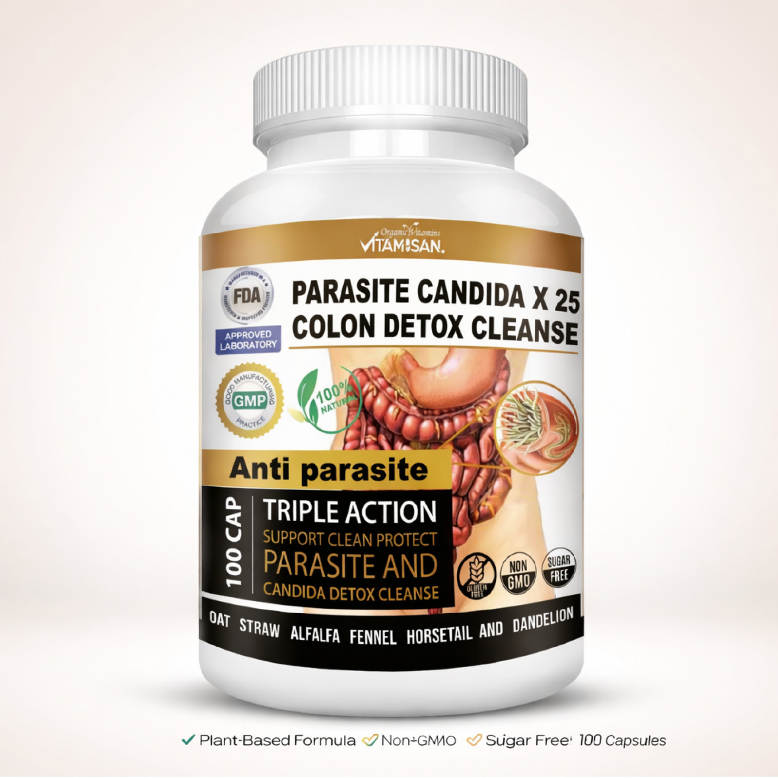 Candida Colon Detox Cleanse support Antifungal parasite candida cleans Dandelion