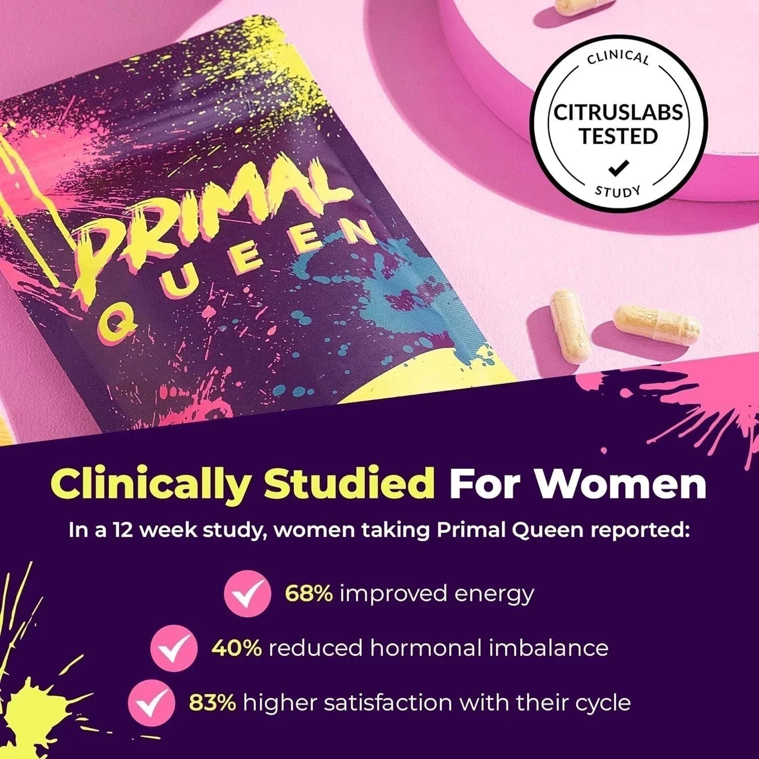 3PCS Primal Queen Supplement for Women 60 CountsBeef Organ Free Shipping !