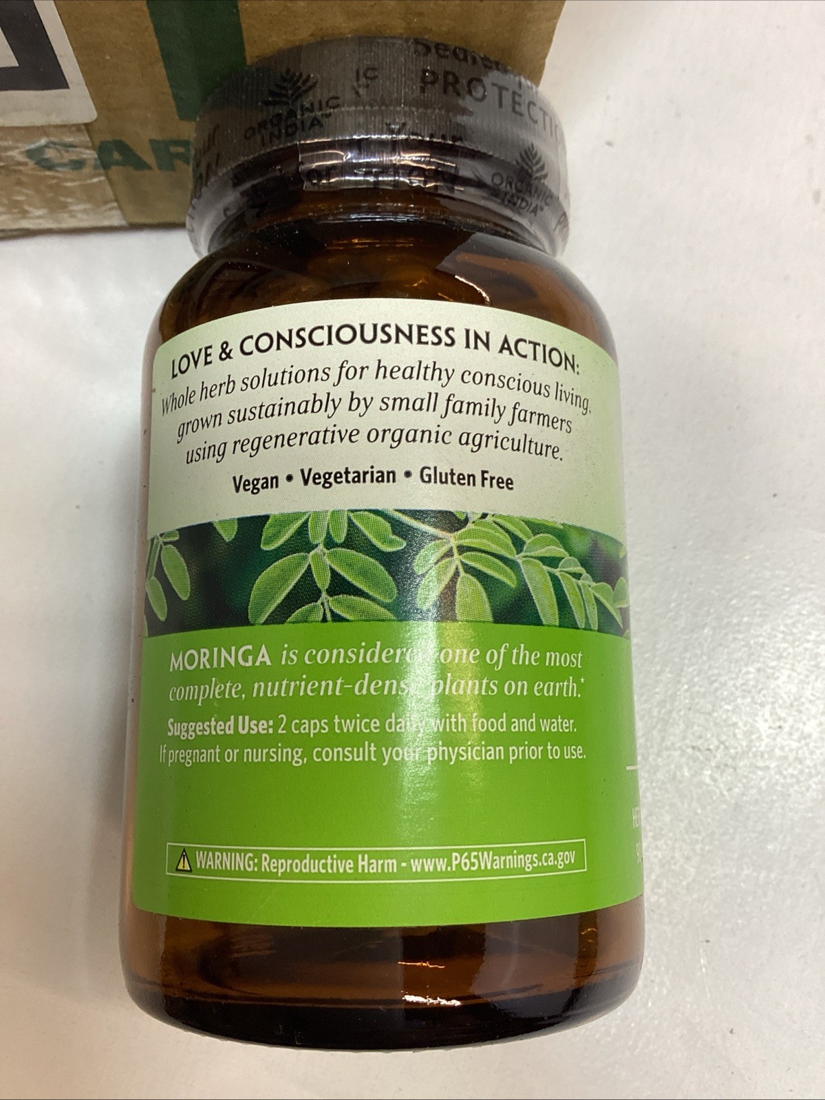 2x Organic India Moringa 90 Veggie Caps Gluten-Free Exp May2028