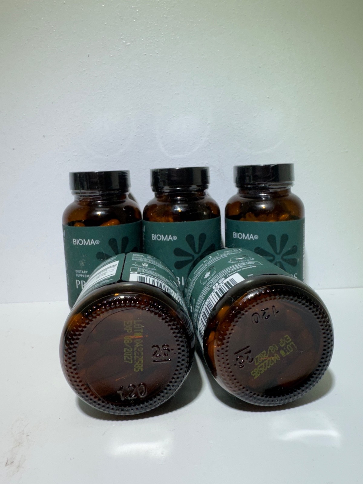 5 Bottles Bioma Probiotics Dietary Supplements Digestive Gut Health 60 Capsules