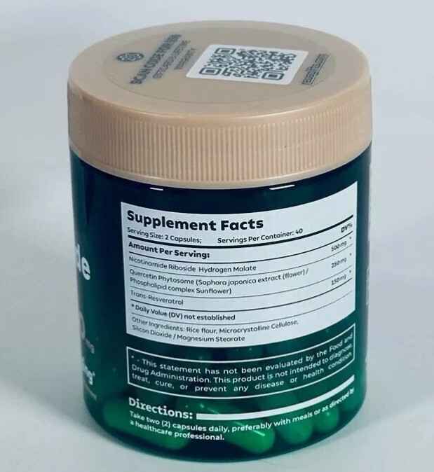 80 Capsules- NAD Supplement Nicotinamide 900mg Resveratrol Riboside Anti-Aging