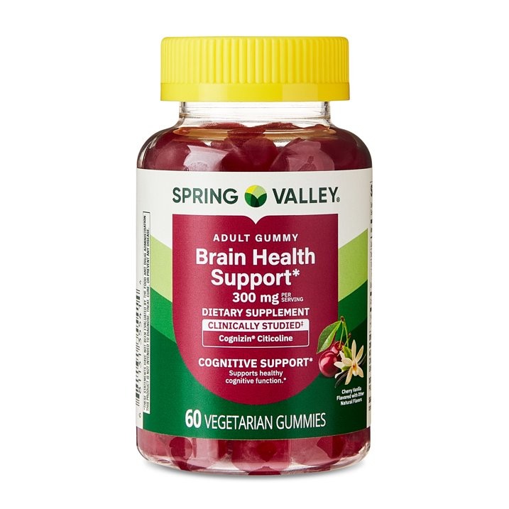 3 Pack Spring Valley Brain Health Gummies Cognizin Citicoline 300 mg 60 Count