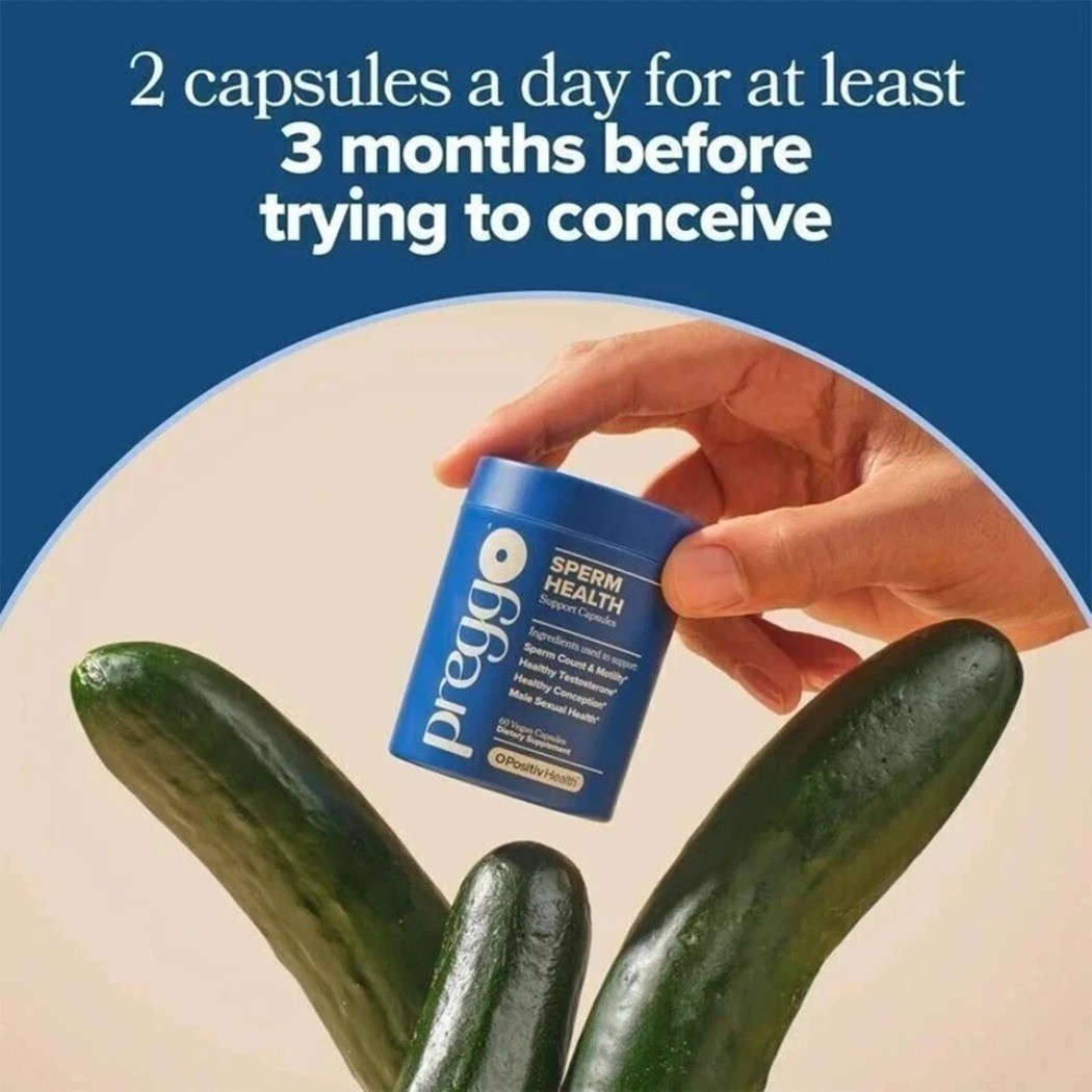 NEW PREGGO O-Positive Men’s Dietary Supplement Capsules 60 Count