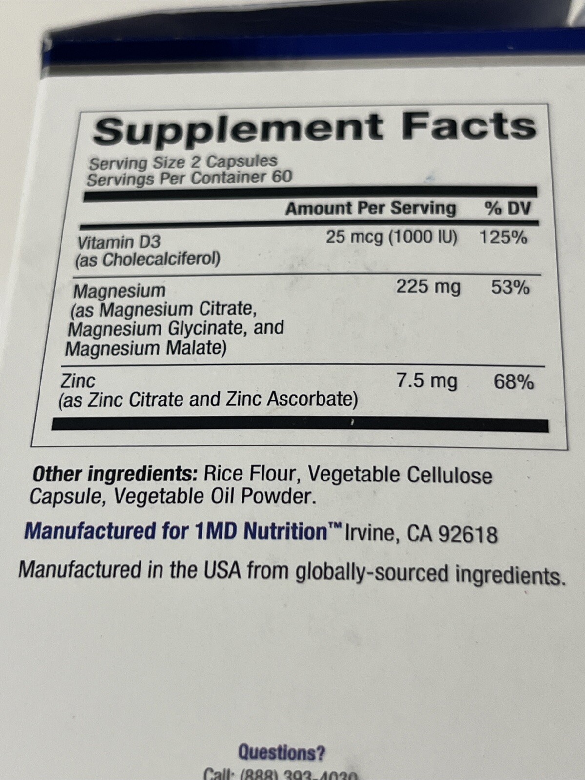 1MD Nutrition MagMD Plus with Zinc & D3 | Promotes Heart Health 120 Ct 12/2025