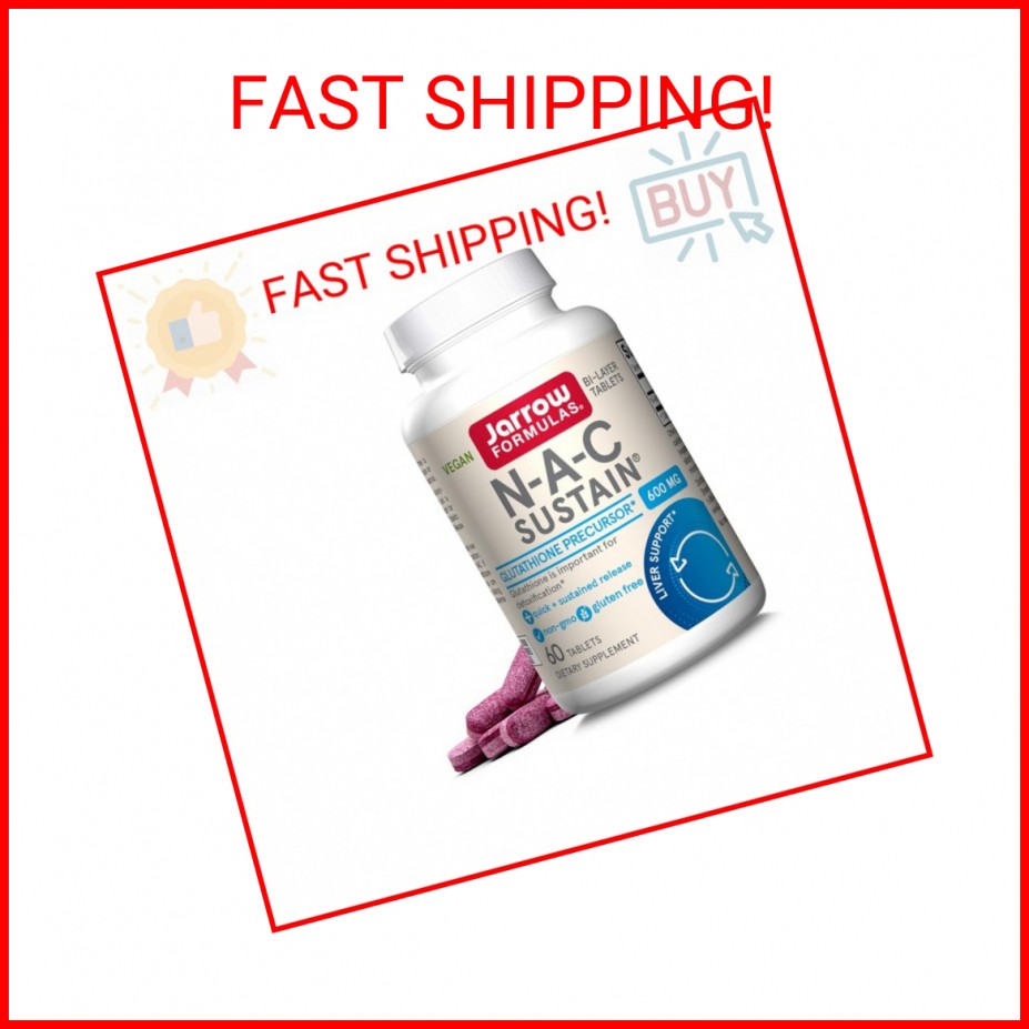Jarrow Formulas N-A-C Sustain 600 mg, Dietary Supplement, NAC 600 mg, an Antioxi