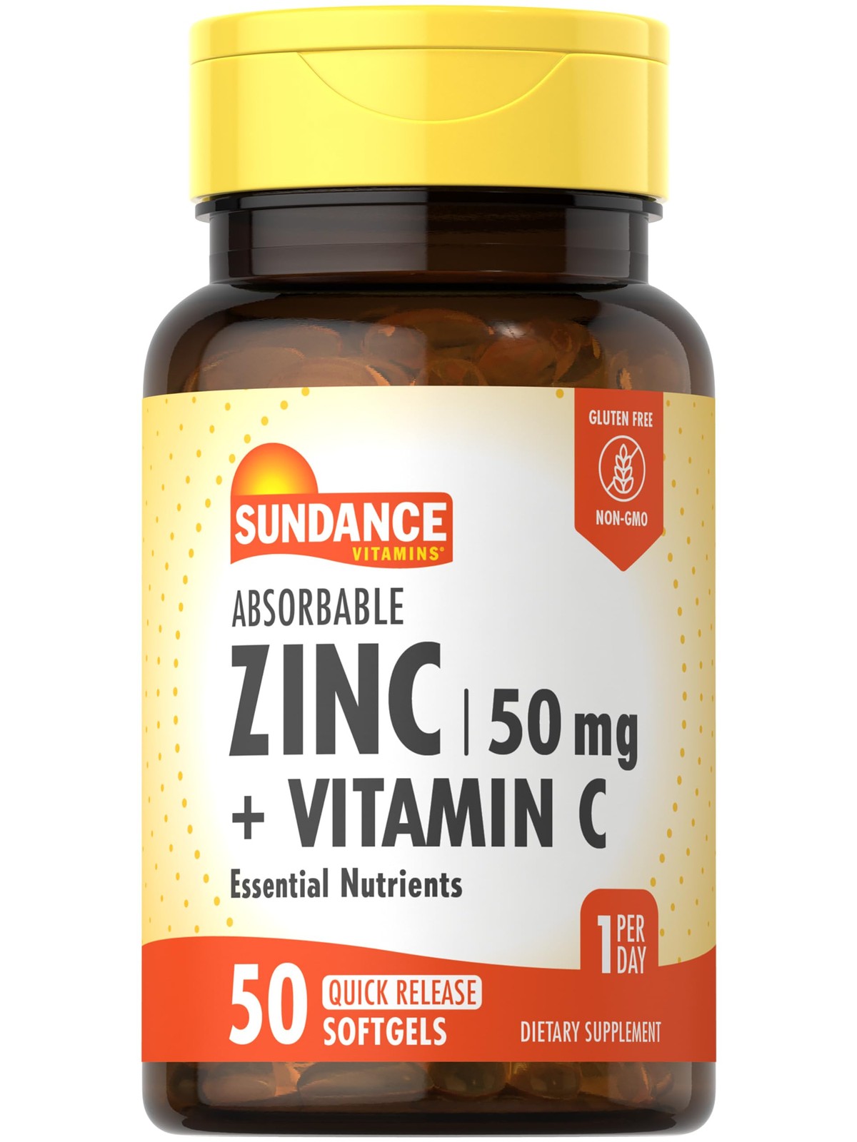 Sundance Absorbable Zinc with Vitamin C | 50mg | 50 50 Count (Pack of 1)