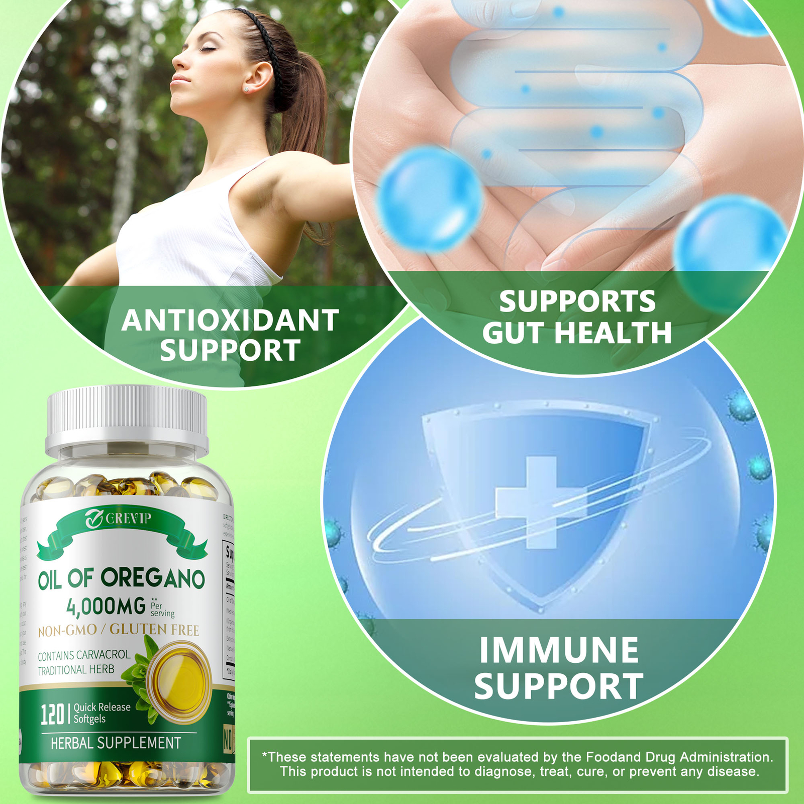 Oil of Oregano Capsules-with Carvacrol, Natural Immune Support, Antioxidant