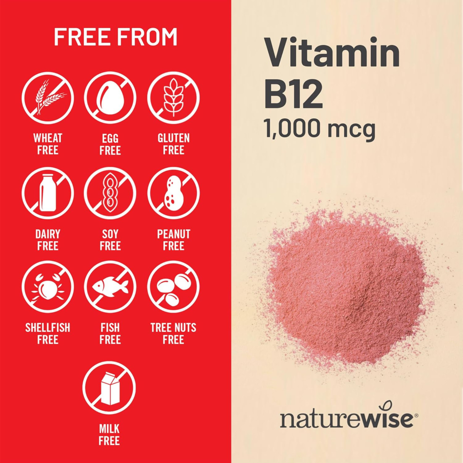 NatureWise Vitamin B12 1000mcg 60 Softgels Energy Brain Nerve Gluten Free Halal