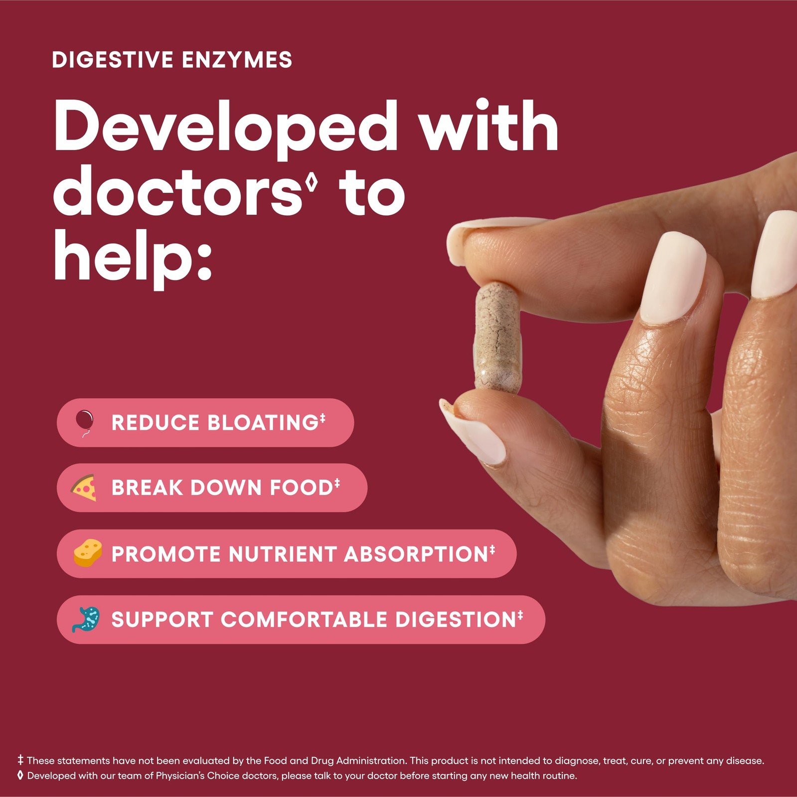 Physician’s CHOICE Digestive Enzymes for Bloating & 180 Count (Pack of 1)