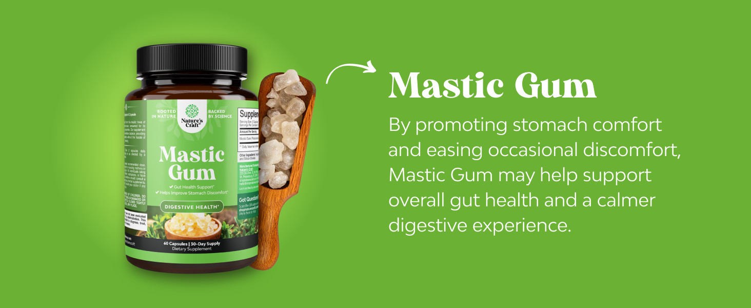 High Strength Mastic Gum Capsules – Herbal Digestion Supplement Providing Ups…