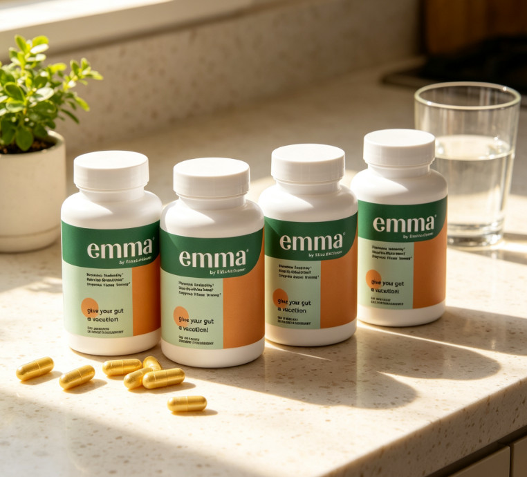 4 bottles Emma Gut Health Supplement 60 Capsules for Bloating Relief Leaky Gut-