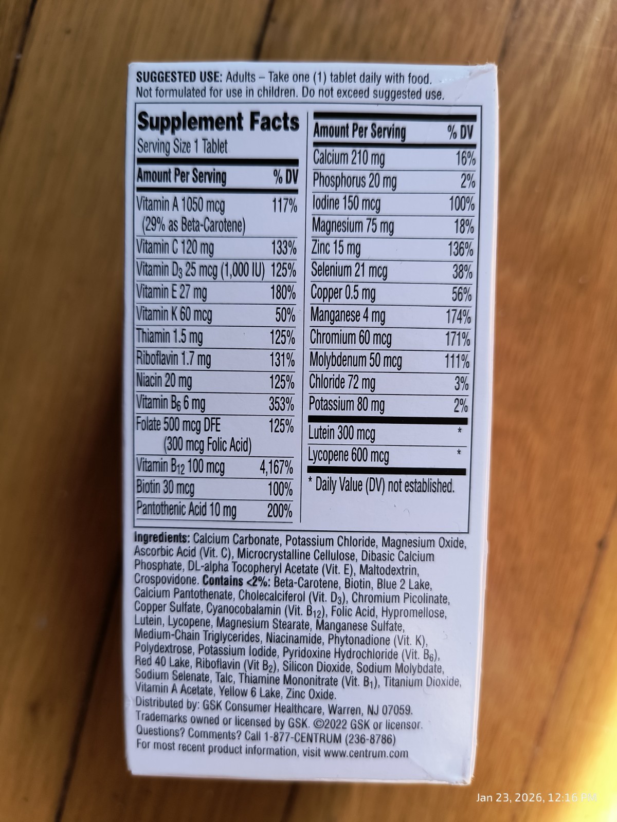 Two Pk Centrum Silver Men’s 50 Plus Multivitamin 100 Tablets Brain Eye Exp 4/27