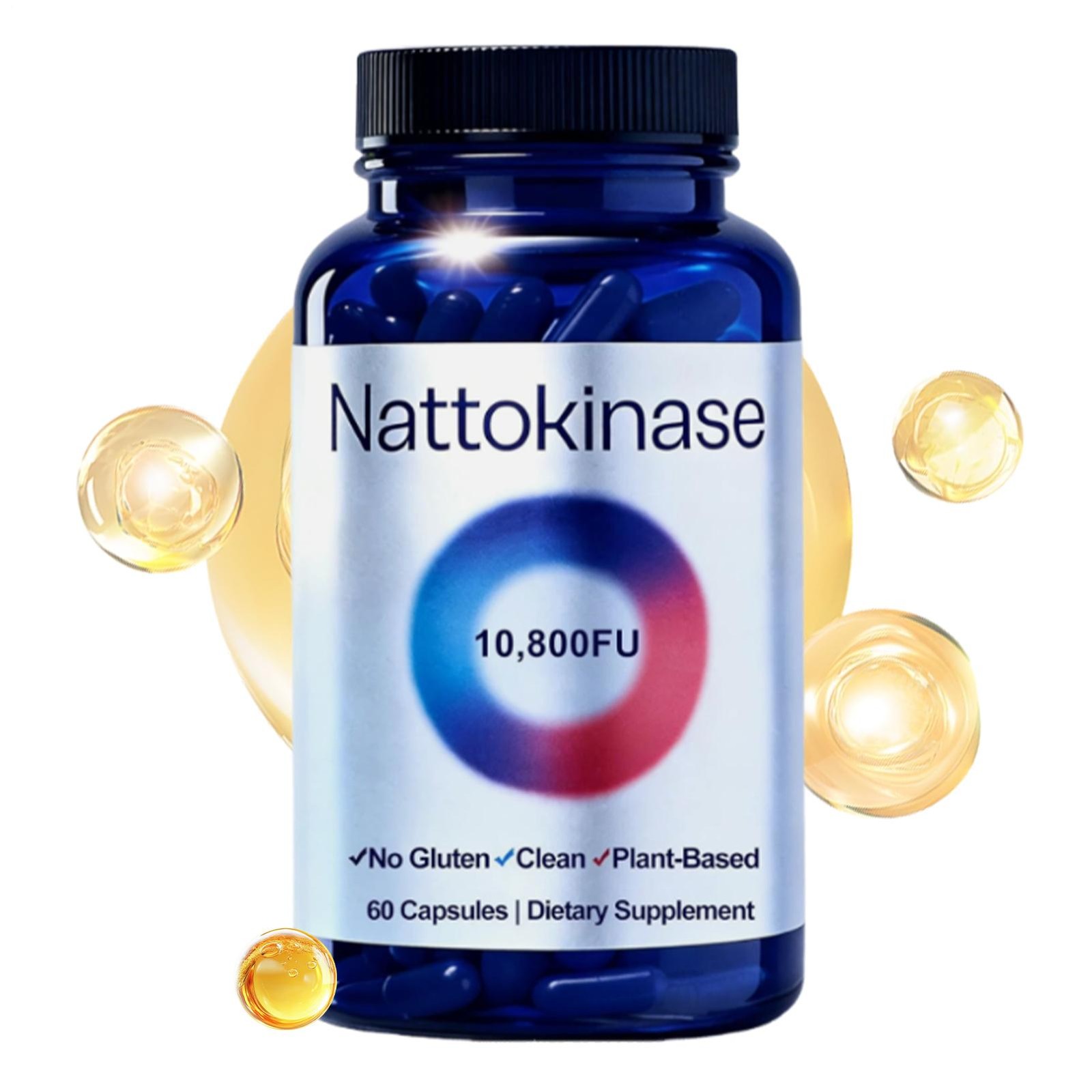 2 Pack Nattokinase Supplement – 10800 FU 60 Capsules Pure & Vegan, Gluten Free