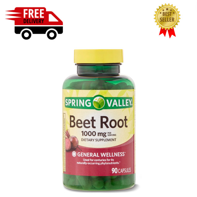 NEW Spring Valley Beet Root Blood Health Dietary Supplement, 1000 Mg, 90 Count