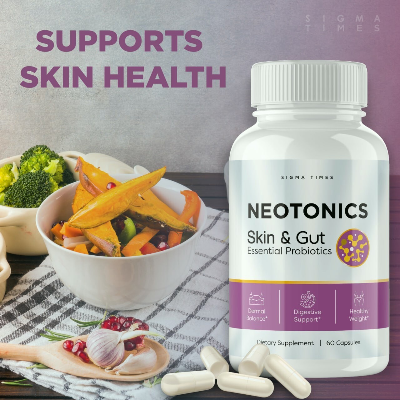(2 Pack) Neotonics Skin & Gut, Neotonics Skin Gut Probiotics, Neptonics Reviews