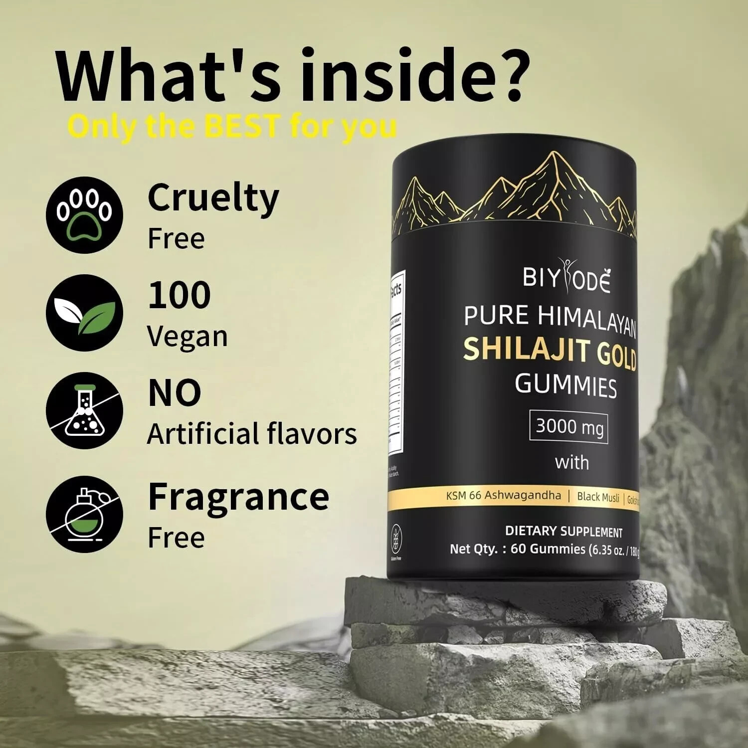 Himalayan Shilajit GOLD Gummies, Organic, Extremely Potent 3000 weight measure,