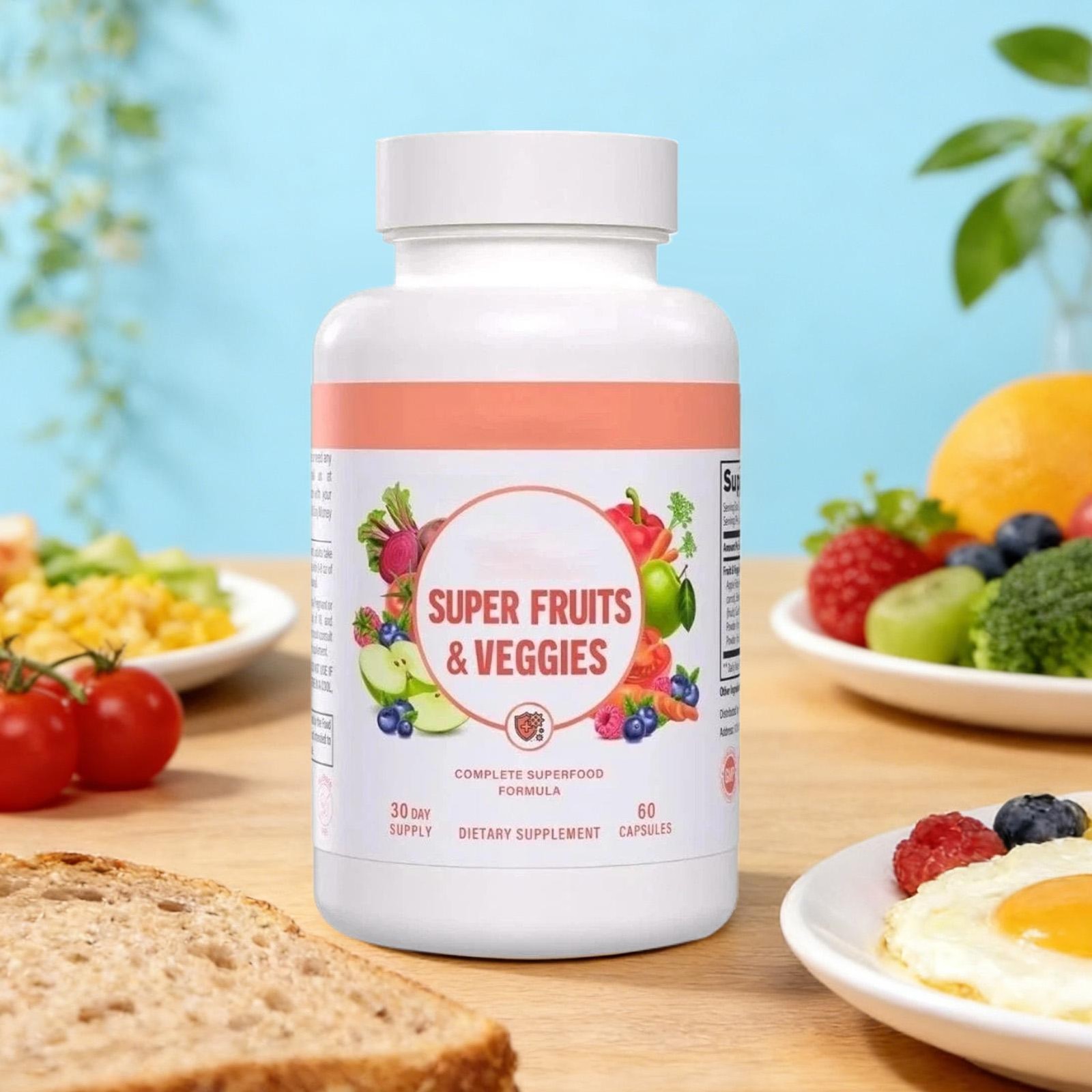Vital Super Fruits and Veggies Powerful Daily Superfood 60 Capsules