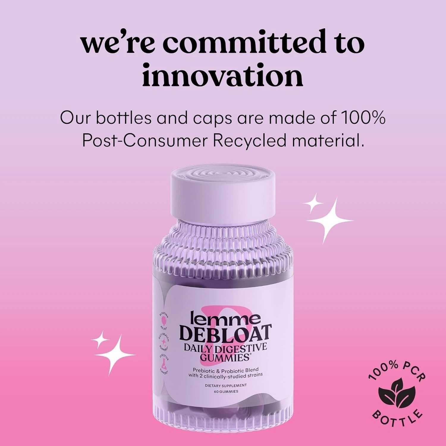 Debloat – Digestive & Gut Health Gummies with 2 Clinically Studied Probiotics…