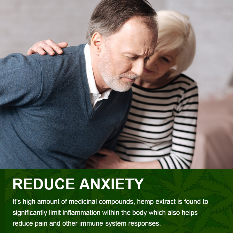 HEMP Capsule For Calm,Sleep,Stress,Anxiety,Pain,Muscle,Relax 30/60/120 Capsules
