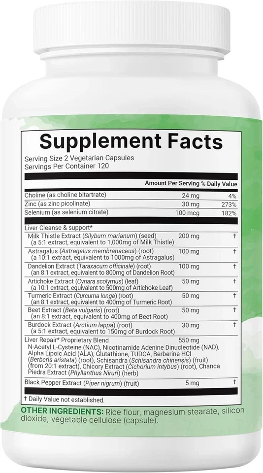 20-in-1 Advanced Liver Detox Complex, 240 Veggie Capsules For Liver Cleanse