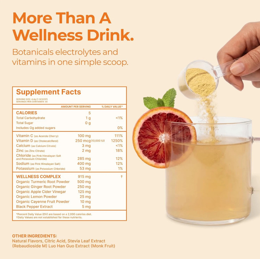 Jupi Hydration & Wellness Powder – Turmeric & Ginger shots, Vitamin C Supplement