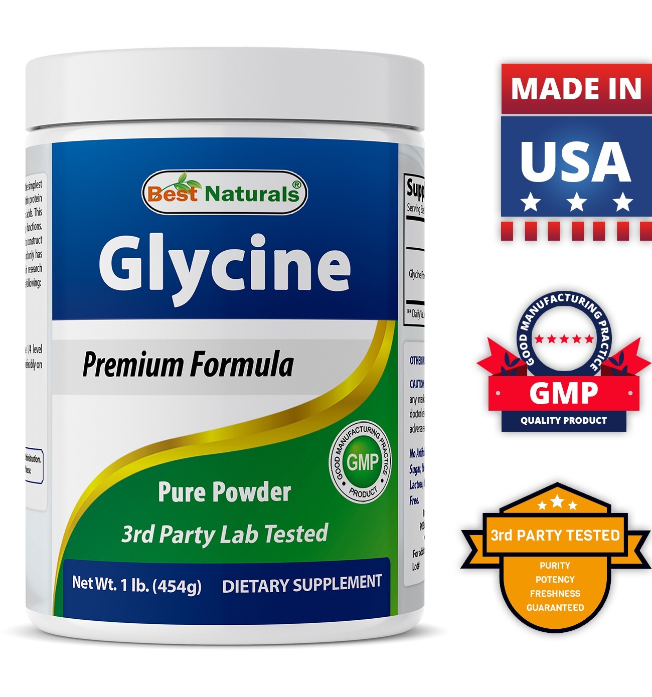 Glycine Powder 1 LB *Boosts Energy/Nervous System Support*