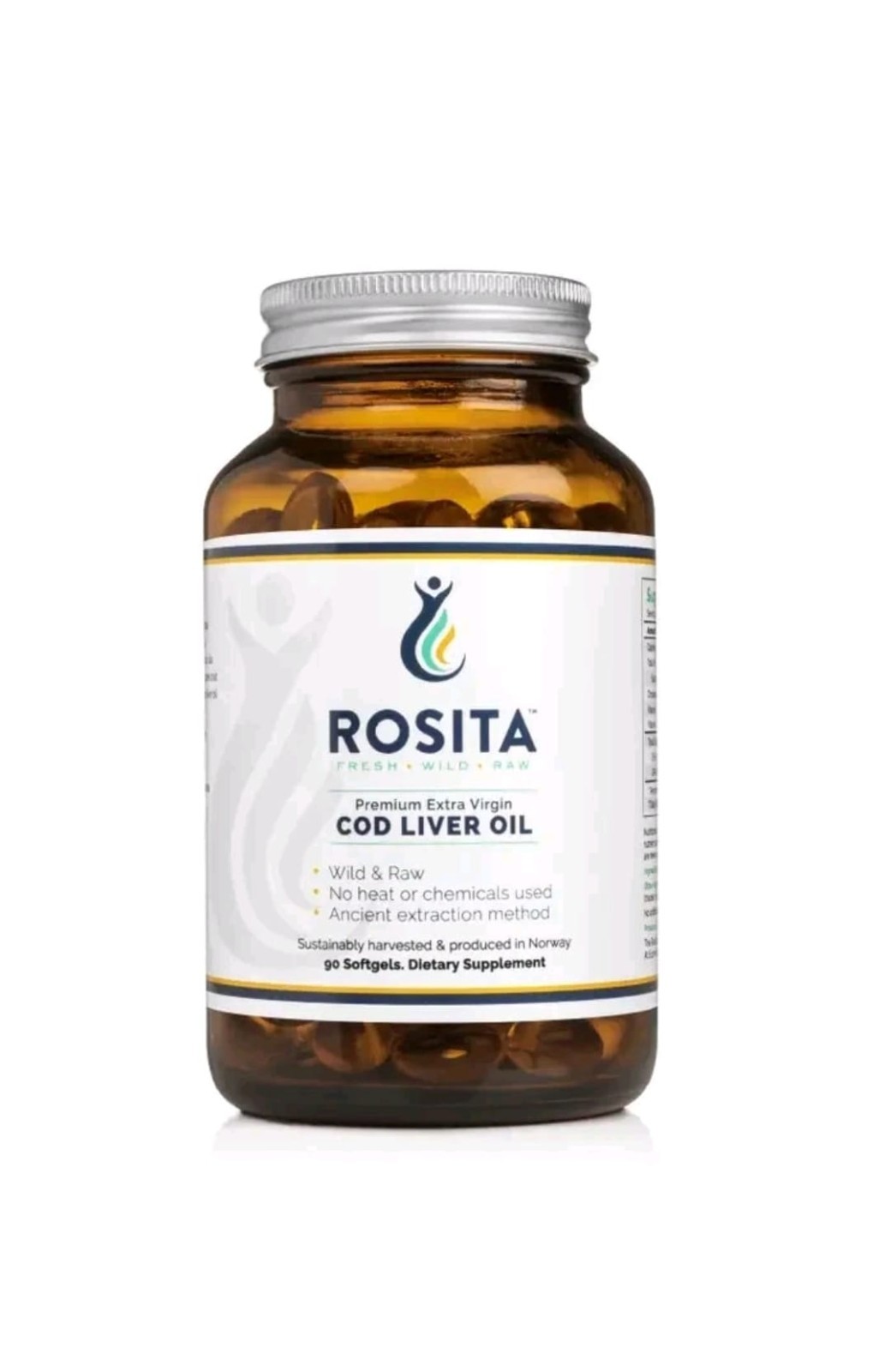 Rosita Extra Virgin Cod Liver Oil Softgels, 90 Count Exp:06/2027 . #410