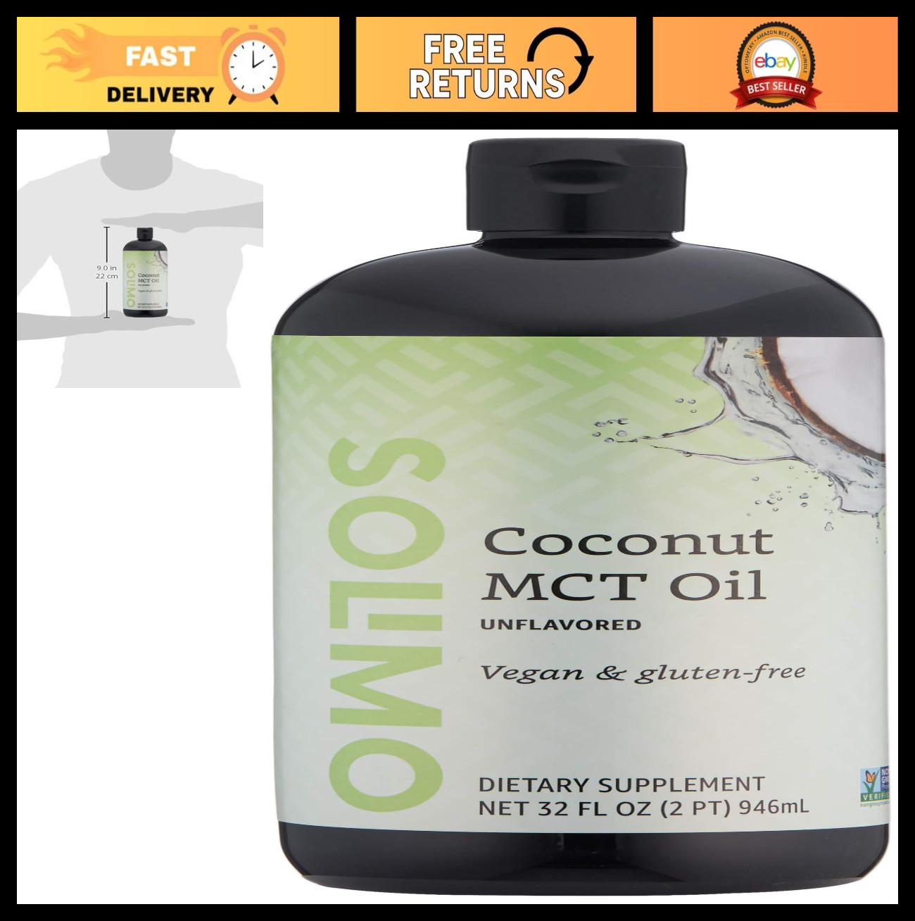 MCT Liquid Coconut Oil, Unflavored, Vegan, Gluten-Free, 32 fl oz – Healthy Cooki