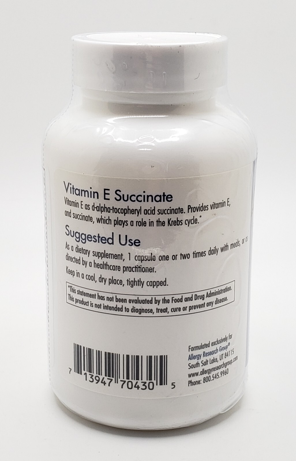 Allergy Research Group Vitamin E Succinate 100 Capsules